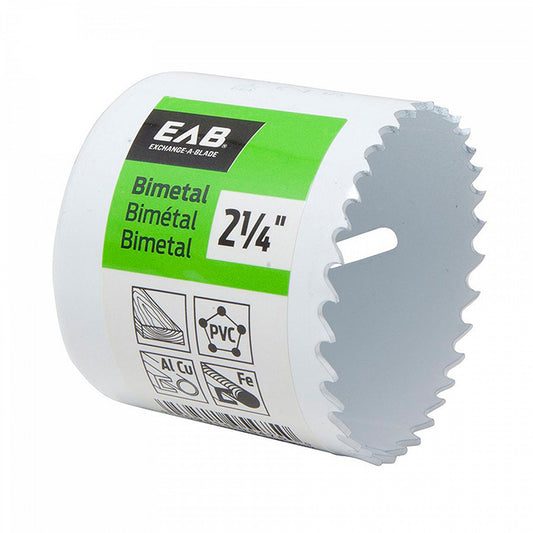 EAB Industrial Bi-Metal Hole Saw - 2 1/4-in dia - 4 to 6-TPI - 1 5/8-in Cutting Depth - White - Each