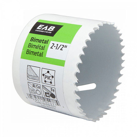 EAB Recyclable and Exchangeable Industrial M3 Hole Saw - 2 1/2-in Dia - 1 5/8-in Cutting Depth - Bi-Metal - Non-Arboured - Each