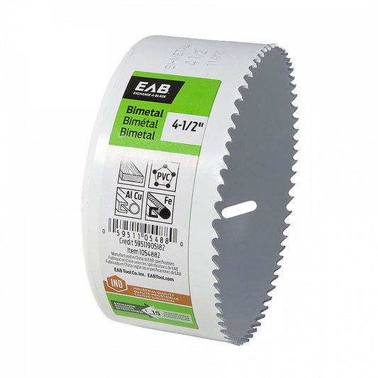 EAB Recyclable and Exchangeable Industrial M3 Hole Saw - 4 1/2-in Dia - 1 5/8-in Cutting Depth - Bi-Metal - Non-Arboured - Each