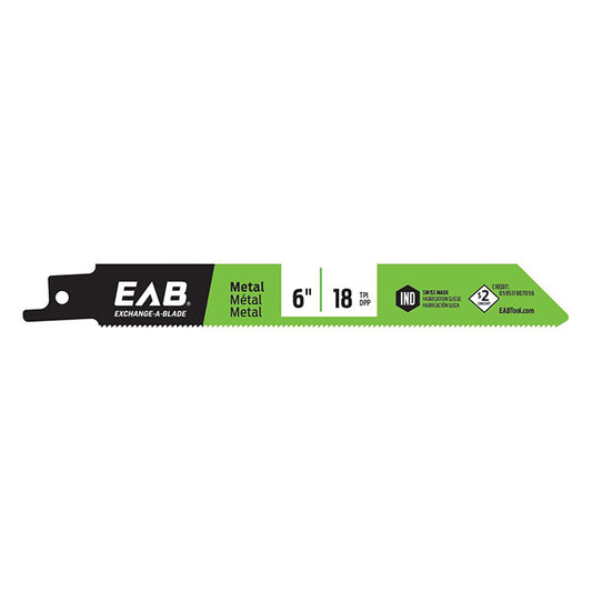 EAB Reciprocating Saw Blade - 6-in L - 18 TPI - High Speed Steel - Each