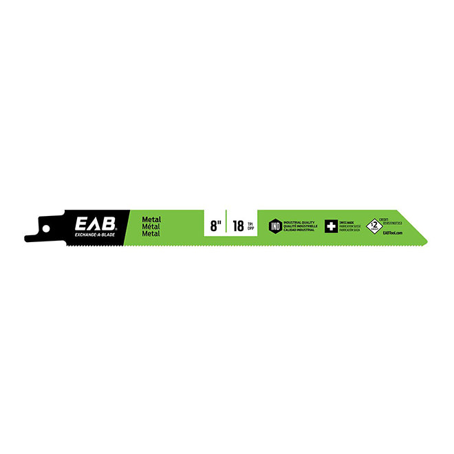 EAB Bi-Metal Reciprocating Saw Blade - Recycle Program - 8-in x 18 TPI - Each