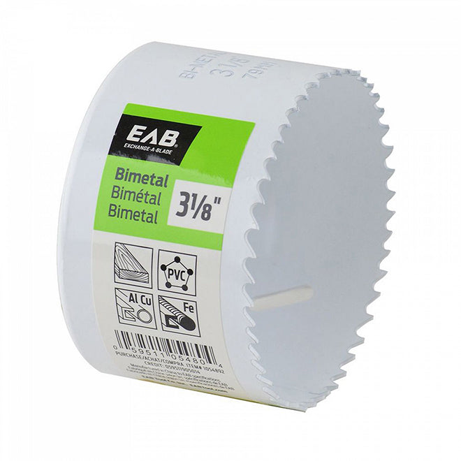 EAB Hole Saw - 3 1/8-in Dia - M3 Bi-metal - 1 5/8-in Cutting Depth - White - Each