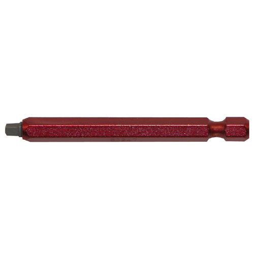 EAB Red Industrial Square Screwdriver Bit - Recyclable Alloy Steel - 1/4-in Hex Shank - #2 4-in - Each