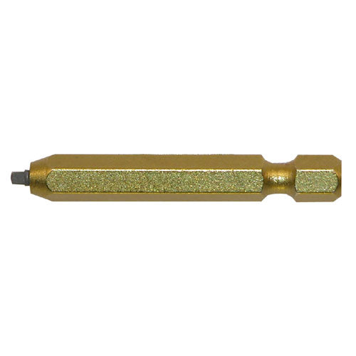 EAB Yellow Industrial Square Screwdriver Bit - Recyclable Alloy Steel - 1/4-in Hex Shank - #0 2-in - Each