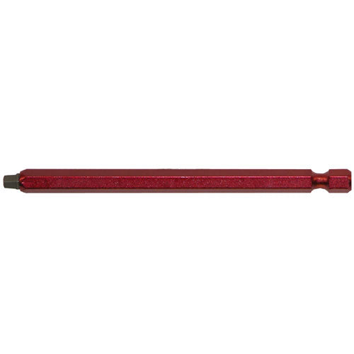 EAB Red Industrial Square Screwdriver Bit - Recyclable Alloy Steel - 1/4-in Hex Shank - #2 6-in - Each