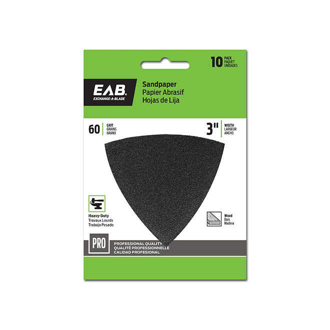 EAB Oscillating Tool Sanding Sheets - Triangular - 60-Grit - 10 Per Pack - Each