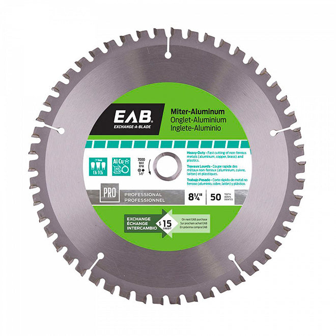 EAB Saw Blade - Circular Shape - Carbide - Non Ferrous Metal Utilization - 50 Teeth - Each