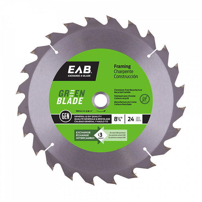 EAB Fine Saw Blade - Circular Shape - Carbide - Lumber Cutting Utilization - 24 Teeth - Each