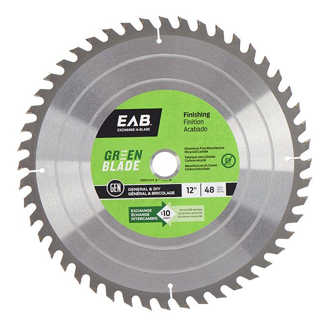 EAB Finishing Saw Blade - Circular Shape - Carbide - Plywood Utilization - 48 Teeth - Each