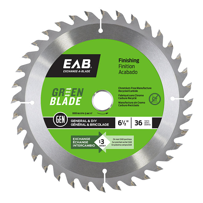 EAB Finishing Saw Blade - Circular Shape - Carbide - Lumber Utilization - 36 Teeth - Each