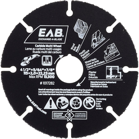 EAB Industrial Carbide Multi Wheel - 4 1/2-in Dia - 7/8-in Arbor - Recyclable - Exchangeable - Each