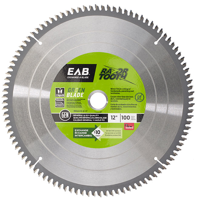 EAB Green RazorTooth Finishing Circular Blade - 12-in Dia - 120 Tooth - Alloy Steel - Each