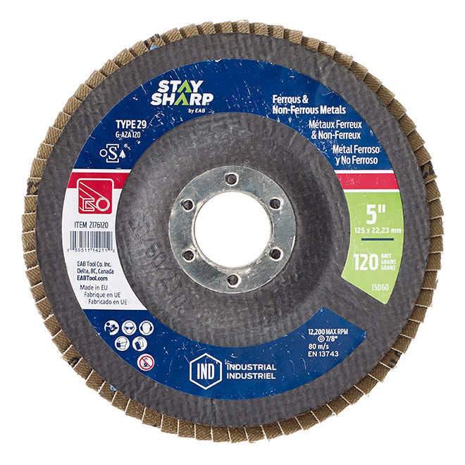 Exchange-A-Blade Flap Wheel - Abrasive Flap - Aluminum Oxide - Recycled Blade - 120 Grit - Each