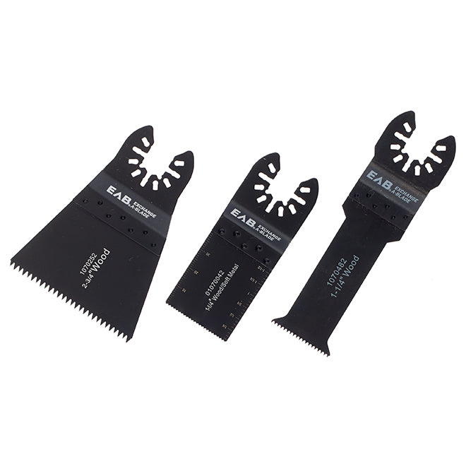 EAB Professional 3-pc Oscillating Flush Cut Blade Set - Assorted Sizes - Bi-Metal - Multi-Material - Each