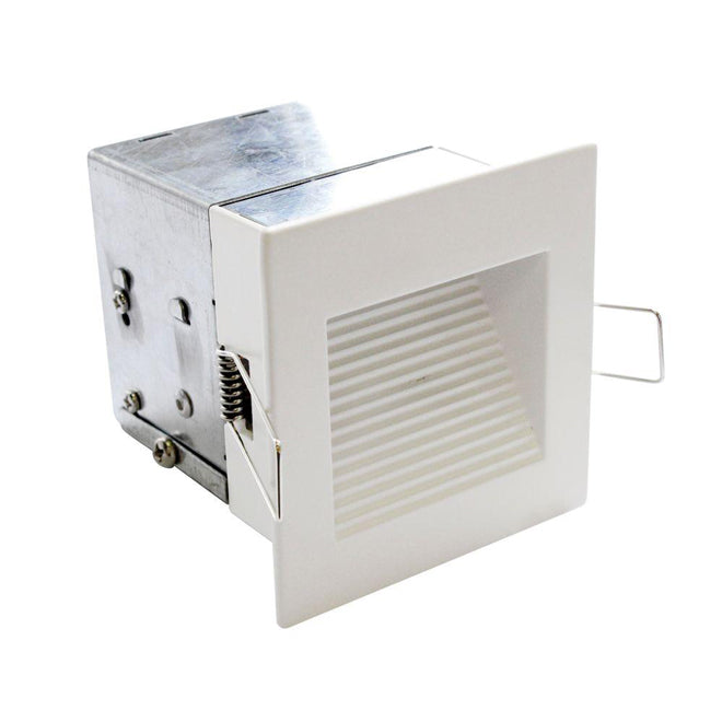 Bazz 2-1/2-in Square Stair Recessed Fixture - 1.5 W LED - White-