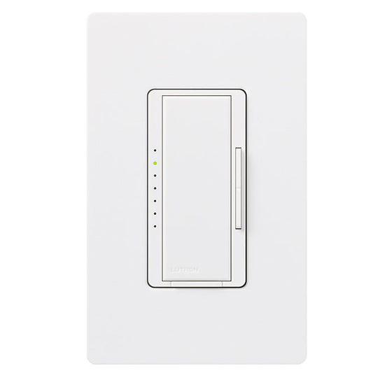 Lutron Maestro 120-Volt 150-Watt Single Pole LED Light White Plastic Dimmer-Each