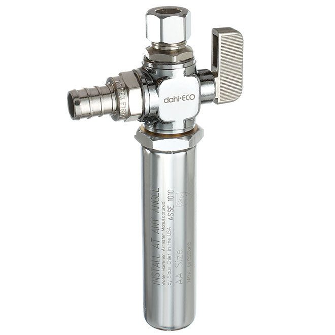 Dahl Straight Ball Valve with Water Hammer Arrester - 1/2" x 3/8" - Each