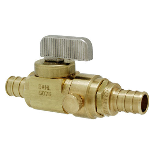 PEX In-line Stop and Isolation Valve with Drain - Each