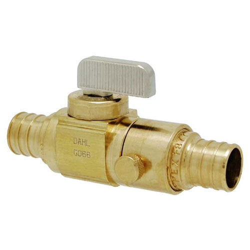 Dahl In-Line Stop and Isolation Valve - PEX - 3/4" Brass - Each