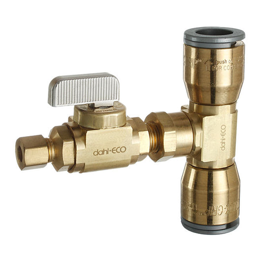 Dahl Straight Ball Valve Kit - Lead Free Brass - Plated Handle - 1/4-in Dia Outlet - Rough Finish - Each