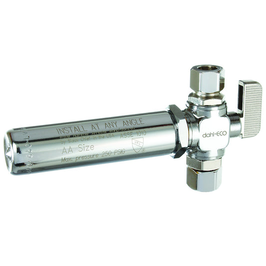 Dahl Chrome Straight Valve with Integrated Water Hammer Arrester - Each