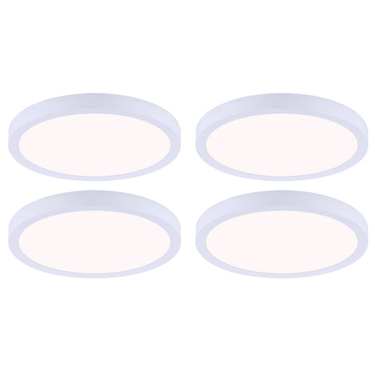 Canarm 4-Pack 11-in White LED Flush Mount Light ENERGY STAR Certified-