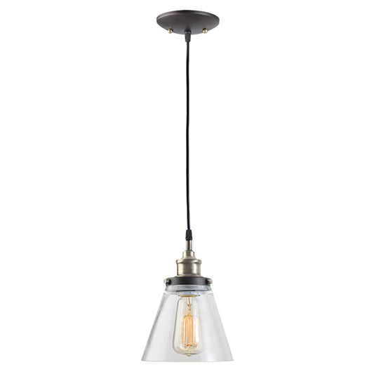 Jackson 1-Light Pendant - Metal/Glass - Antique Brass-