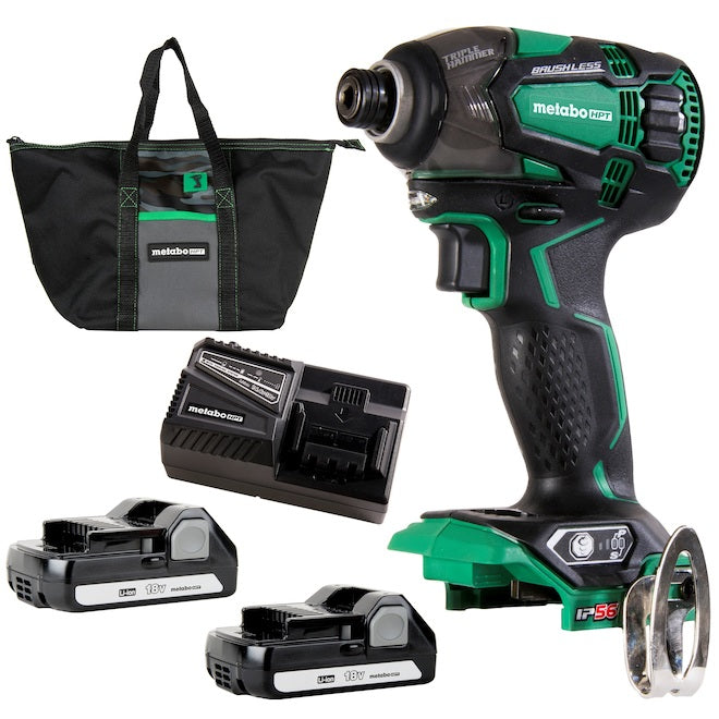 Metabo HPT 18V Variable Speed Brushless Cordless Impact Driver (2-Battery) - Each