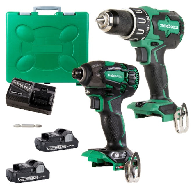 Metabo HPT 2-Tool 18V Li-Ion Brushless Power Tool Combo Kit with Hard Case (Charger and 2 Batteries Included) - Each