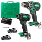 Metabo HPT 2-Tool 18V Li-Ion Brushless Power Tool Combo Kit with Hard Case (Charger and 2 Batteries Included) - Each