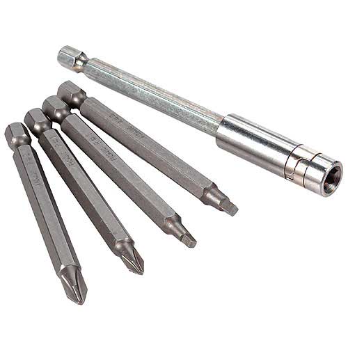 Picquic Screwdriver Bit with Extension Kit - Power Bit - Steel - Set of 4 - Each