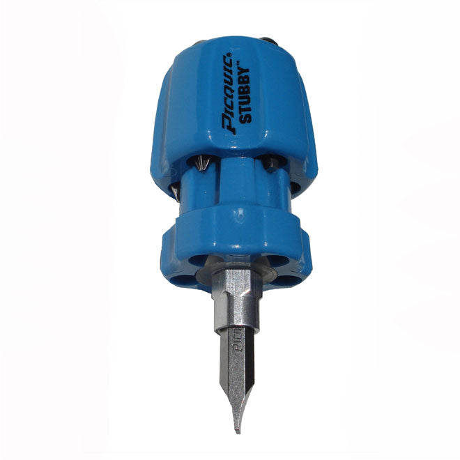 Picquic 6-in-1 Stubby Multi-Bit Screwdriver - Magnetic Tips - Alloy Shank - 3/8-in Bits - Each