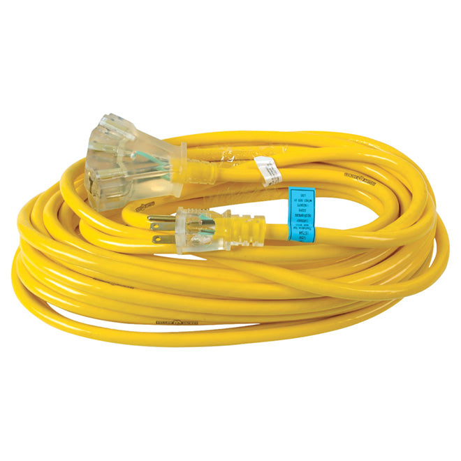 12/3 Extension Cord - Yellow Jacket - Triple Outlet - 15 m-Each