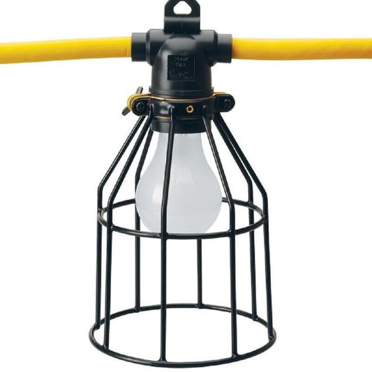 Woods 100-ft 15A 120 Volts Commercial String Light with 10 Polarized Steel Cages-Each