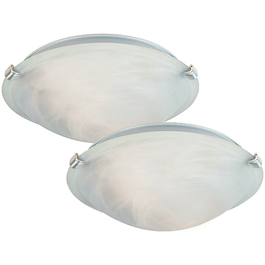 Project Source 2-Pack 12-in Brushed Nickel Bohemian Incandescent Flushmounts-