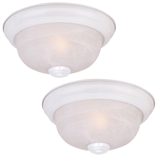 Project Source Round Traditional Ceiling Fixtures - 60-W - 11.3-in - White - Set of 2-