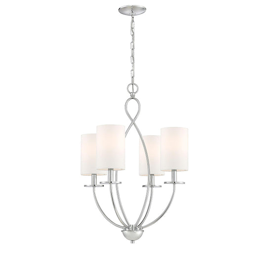 Chandelier - 4 Lights  - 18.5" x 27.5" - Metal - Chrome-