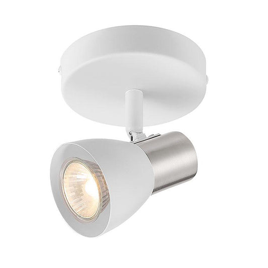 Ceiling Light - 1 Light - Metal/Glass - Brushed Nickel/White-