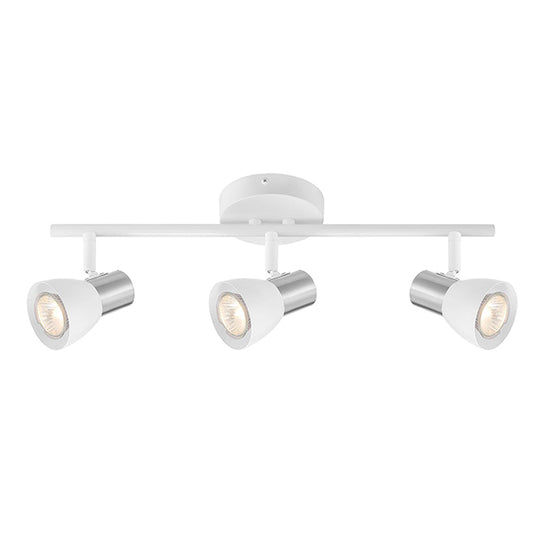 Track Light - 3 Lights - Metal/Glass - White/Brushed Nickel-