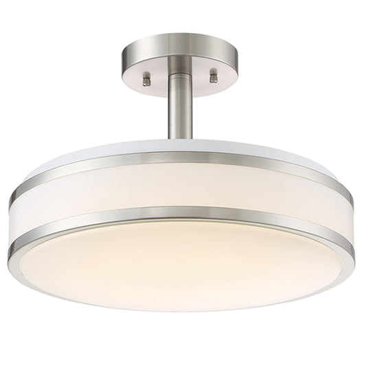 Project Source LED Semi-Flushmount Ceiling Light - 13-in - Metal/Acrylic - Brushed Nickel-