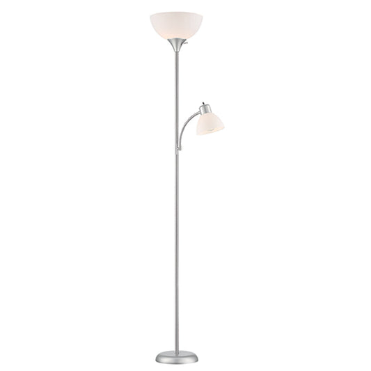 Project Source Floor Lamp with Side Light and 3-Way Switch - 71.9-in - Satin Nickel-