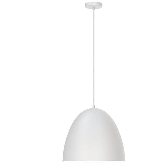 Pendant Light - 1 Light - Dome - 16.75" - White-
