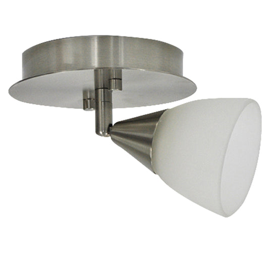 Flushmount - 1 Light - Steel/Glass - White/Brushed Nickel-
