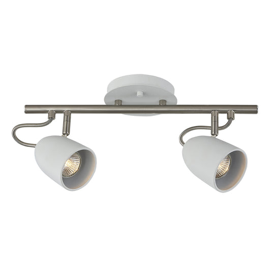 Track Light - 2 Lights - 16" - Steel - Chrome/Matte White-
