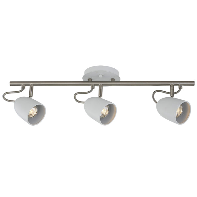 Track Light - 3 Lights - 25" - Steel - Chrome/Matte White-