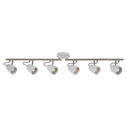 Track Light - 6 Lights - 45" - Steel - Chrome/Matte White-