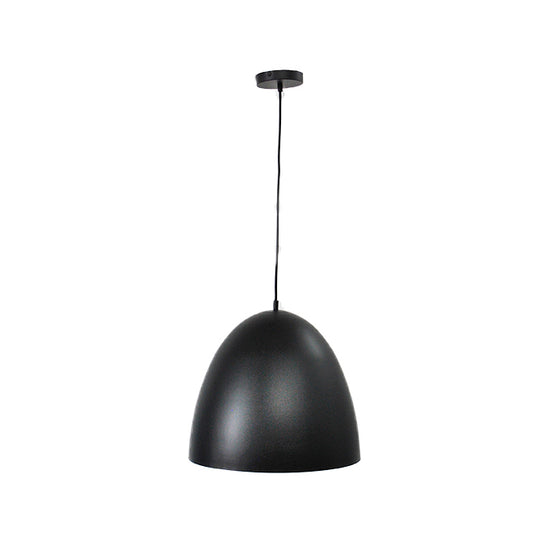 Dome Pendant Light - 1 Light - 15.1" x 16.8" - Steel - Black-