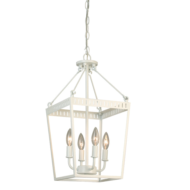 Allen + Roth 4-Light Matte White Chandelier-