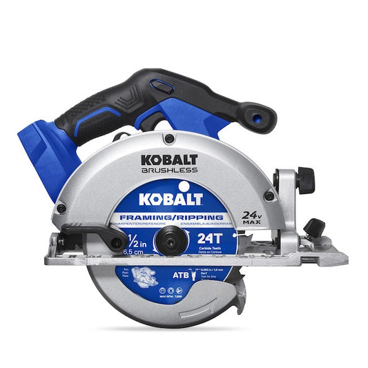 Kobalt 24-V Max Cordless Circular Saw - 6 1/2-in Blade - Brushless Motor - Bare Tool without Battery - Each