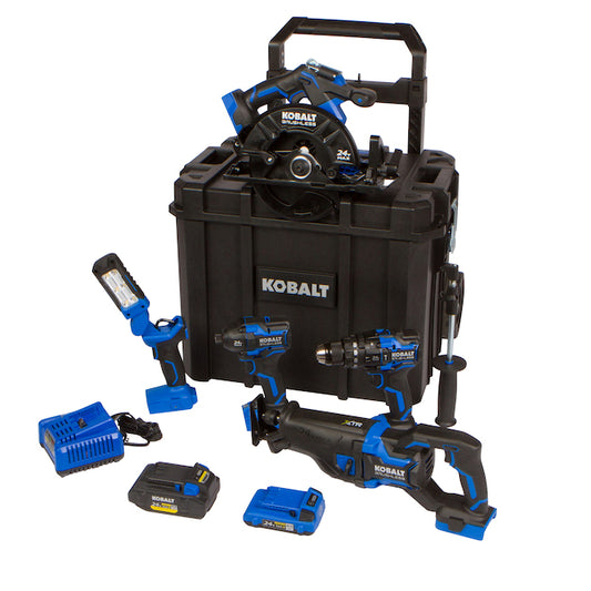 Kobalt 24 V XTR 5-Tool Combo Kit with Hard Storage Case with Battery and Charger - Each